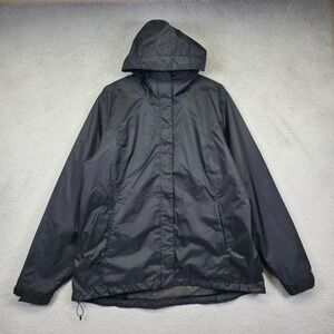 Cabelas Rain Coat Mens XL Black Windbreaker Lightweight Outdoor Gorpcore Hiking